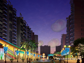 東莞花（huā）園城商業街夜景照（zhào）明